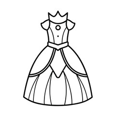 vector illustration of a princess dress