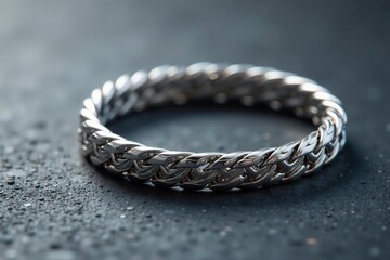Silver bracelet, textured surface, modern design, wedding, abstract, macro