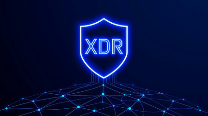 XDR Cybersecurity Shield Icon – Extended Detection and Response Technology Visual