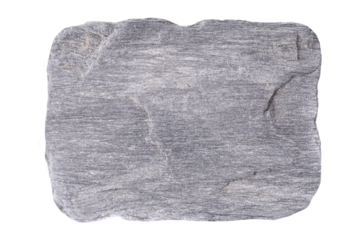 Gray grey flat stone in PNG isolated on transparent background