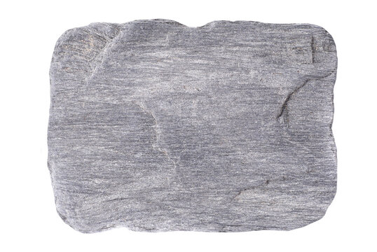 Gray grey flat stone in PNG isolated on transparent background