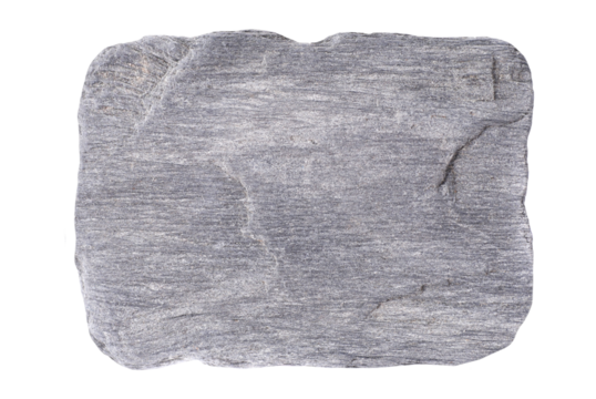 Gray grey flat stone in PNG isolated on transparent background