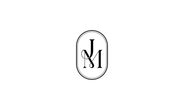 JM initial letters, monogram logo