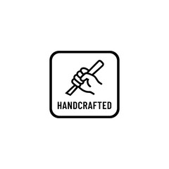 Handcrafted outline icon or handcrafted label vector isolated. Handcrafted label for product packaging design element, print design, and more about handcrafted.