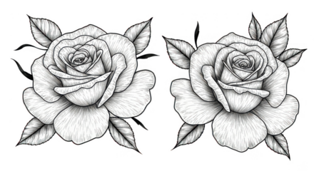 Elegant monochrome rose illustration