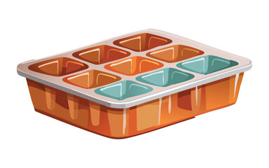 Ice Cube Making Tray - Vector Illustration