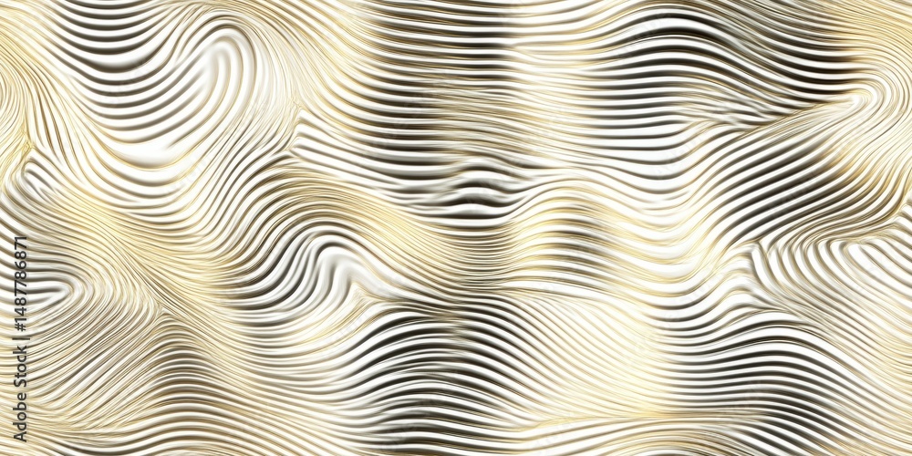Poster abstract wavy lines in a golden hue create a mesmerizing background of fluid movement and texture
