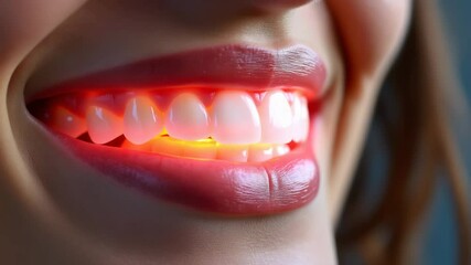 Gum Disease and Strengthen concept ,Glowing Smile Bright Teeth and Healthy Gums with Advanced Dental Care Technology