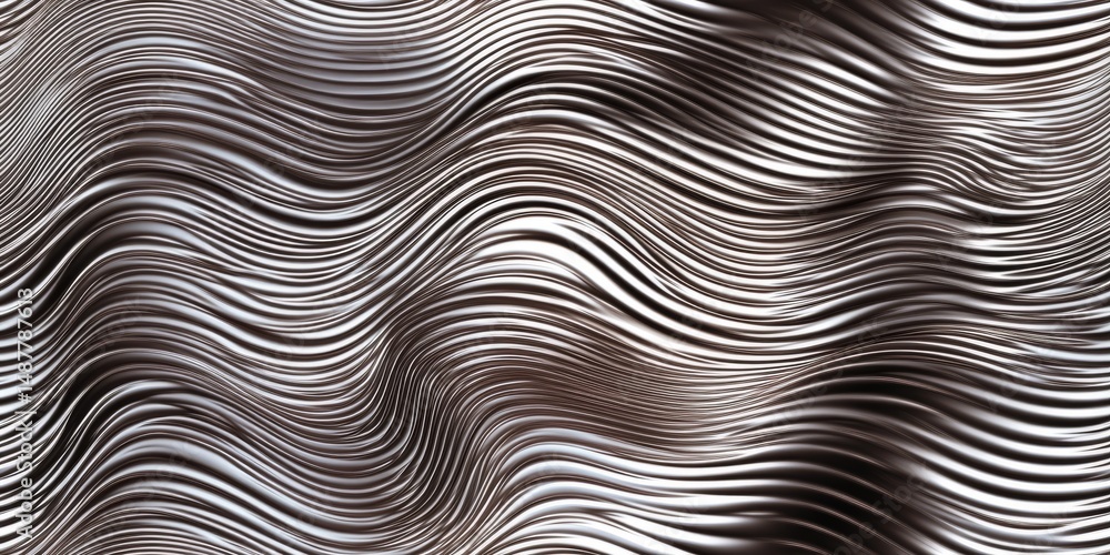 Poster abstract wavy patterns create a mesmerizing texture with flowing lines and metallic tones for artist