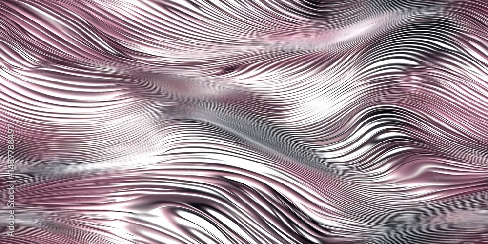Poster abstract waves in silver and pink create a fluid and dynamic background with smooth textures