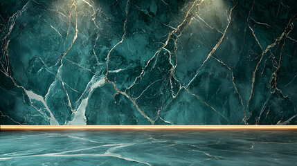 Elegant deep teal marble surface luxury interior design polished stone background modern environment captivating viewpoint