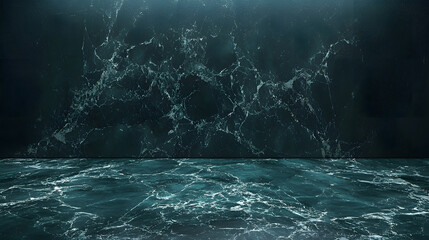 Luxurious deep teal polished marble surface elegant stone background for high-end interiors
