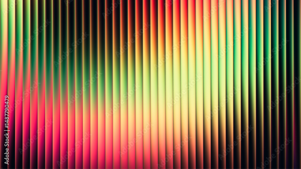 Poster colorful soft gradient with ribbed fractal glass effect and glowing lines blending smooth and radian