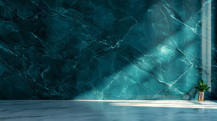 Elegant deep teal marble polished stone luxury surface modern interior soft lighting textured background