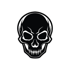 Fototapeta premium Flat and Minimal Skull logo vector illustration isolated on white background