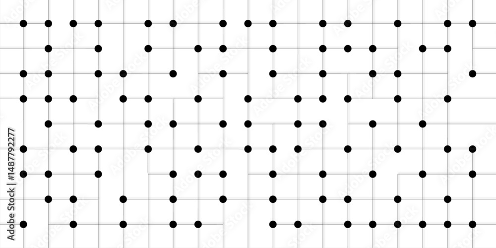 Poster modern technology structured grid pattern with black dots connected by gray lines, forming a rectang