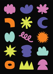 Colorful organic abstract geometric shape vector illustrations