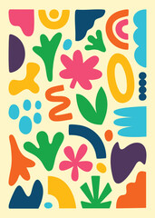 Colorful organic abstract geometric shape vector illustrations