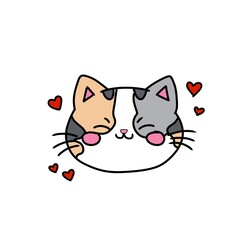ilustration cat face cute maskot 