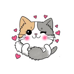 ilustration cat face cute maskot 