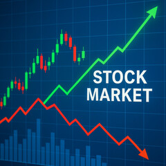 business graph with arrow