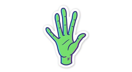 Green Alien Hand Illustration