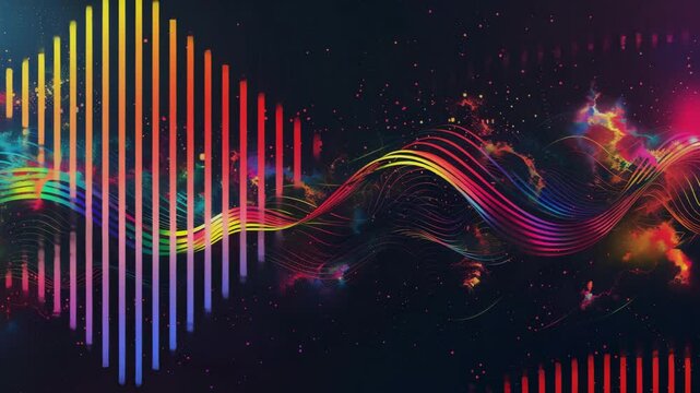 Abstract of a wall paper design,  audio spectrum, artistic, line work, Generative AI Videos.