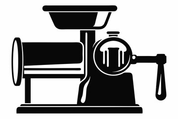 meat grinder silhouette line art vector illustration with a white background