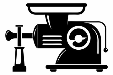 meat grinder silhouette line art vector illustration with a white background