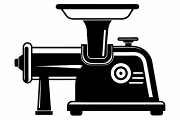 meat grinder silhouette line art vector illustration with a white background