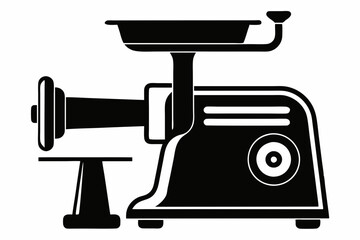 meat grinder silhouette line art vector illustration with a white background