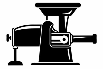 meat grinder silhouette line art vector illustration with a white background