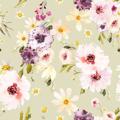 Watercolor Floral Seamless Pattern
