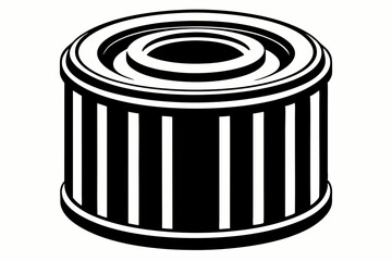 oil filter silhouette line art vector illustration with a white background