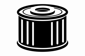 oil filter silhouette line art vector illustration with a white background