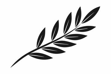 Fototapeta premium olive leaf silhouette line art vector illustration with a white background