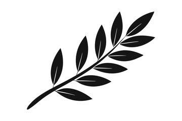Obraz premium olive leaf silhouette line art vector illustration with a white background
