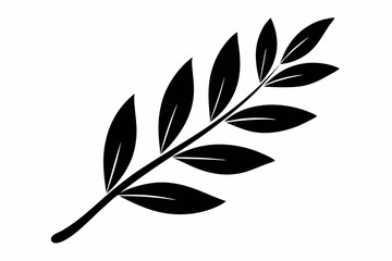 Fototapeta premium olive leaf silhouette line art vector illustration with a white background