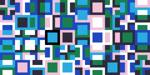 Modular geometric background with colorful squares