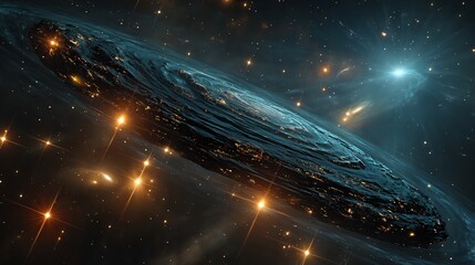 Obraz premium Cosmic Ocean: A Celestial Tapestry of Stars and Galaxies