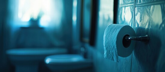 Bathroom Serenity: A Close-Up of Toilet Paper Roll