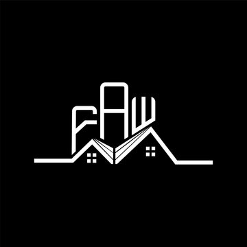 FAW Real State logo design, FAW simple and modern logo. FAW luxurious alphabet design