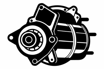 Fototapeta premium starter motor silhouette line art vector illustration with a white background