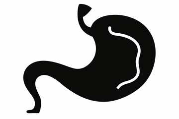 Fototapeta premium stomach silhouette line art vector illustration with a white background