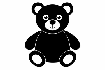 teddy bear silhouette line art vector illustration with a white background