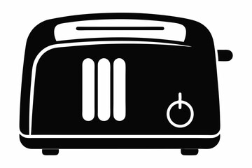 toaster silhouette line art vector illustration with a white background