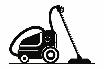 vacuum cleaner silhouette line art vector illustration with a white background