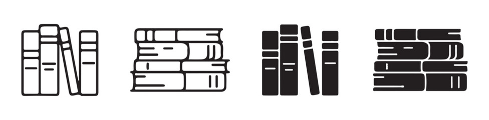 Set of book icon collection. Black book symbol set. Book icon vector. Illustration eps 10