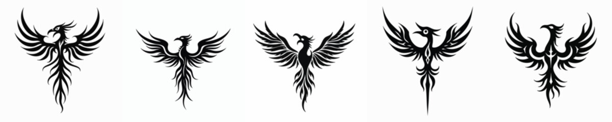 Obraz premium illustration vector graphic of tribal art phoenix tattoo