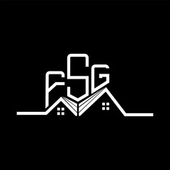 FSG Real State logo design, FSG simple and modern logo. FSG luxurious alphabet design